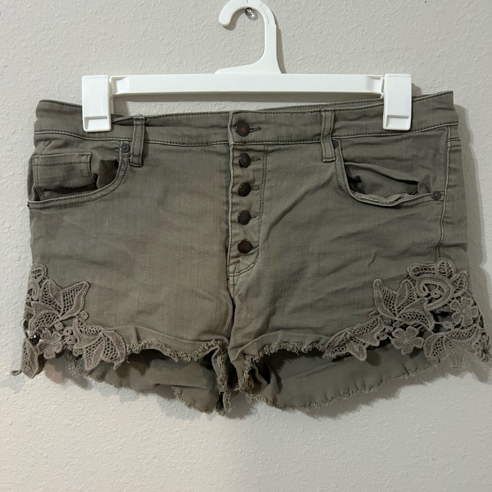 Mossimo denim high rise green shorts, Size: 16/33, Super Stretch, barely used